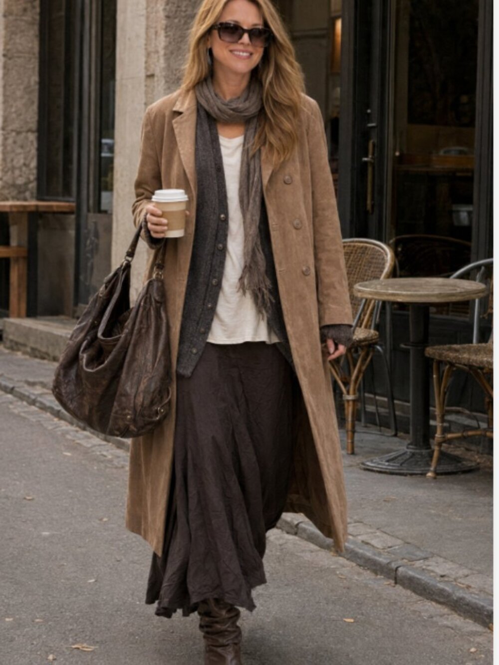 VTG Trigere Women's Size 14 Tan Suede Double Breasted Trench Coat